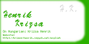 henrik krizsa business card